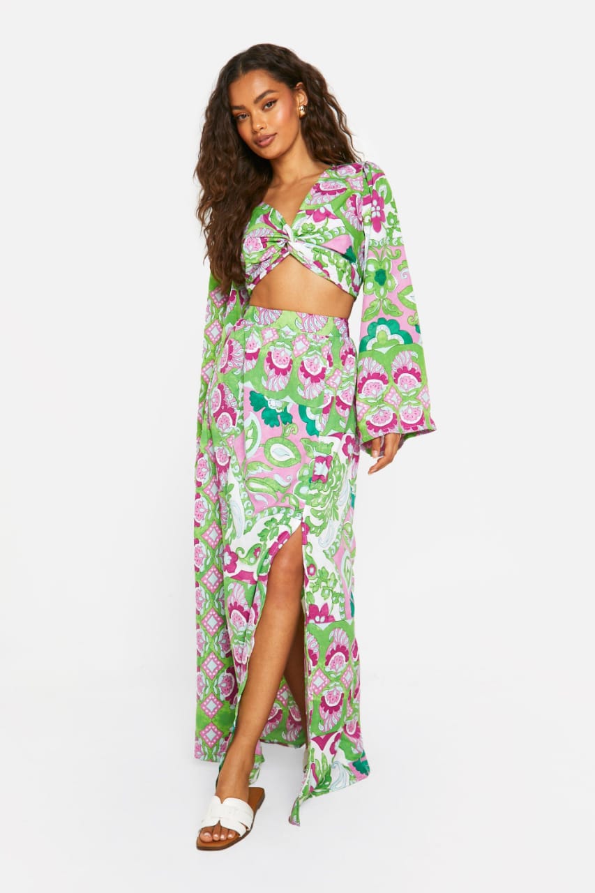 Boohoo Split Front Maxi Skirt