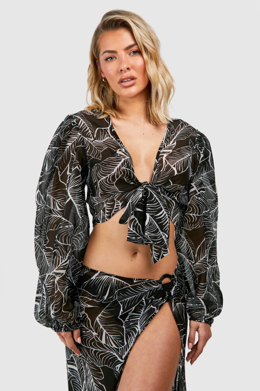 Boohoo Tie Front Beach Top