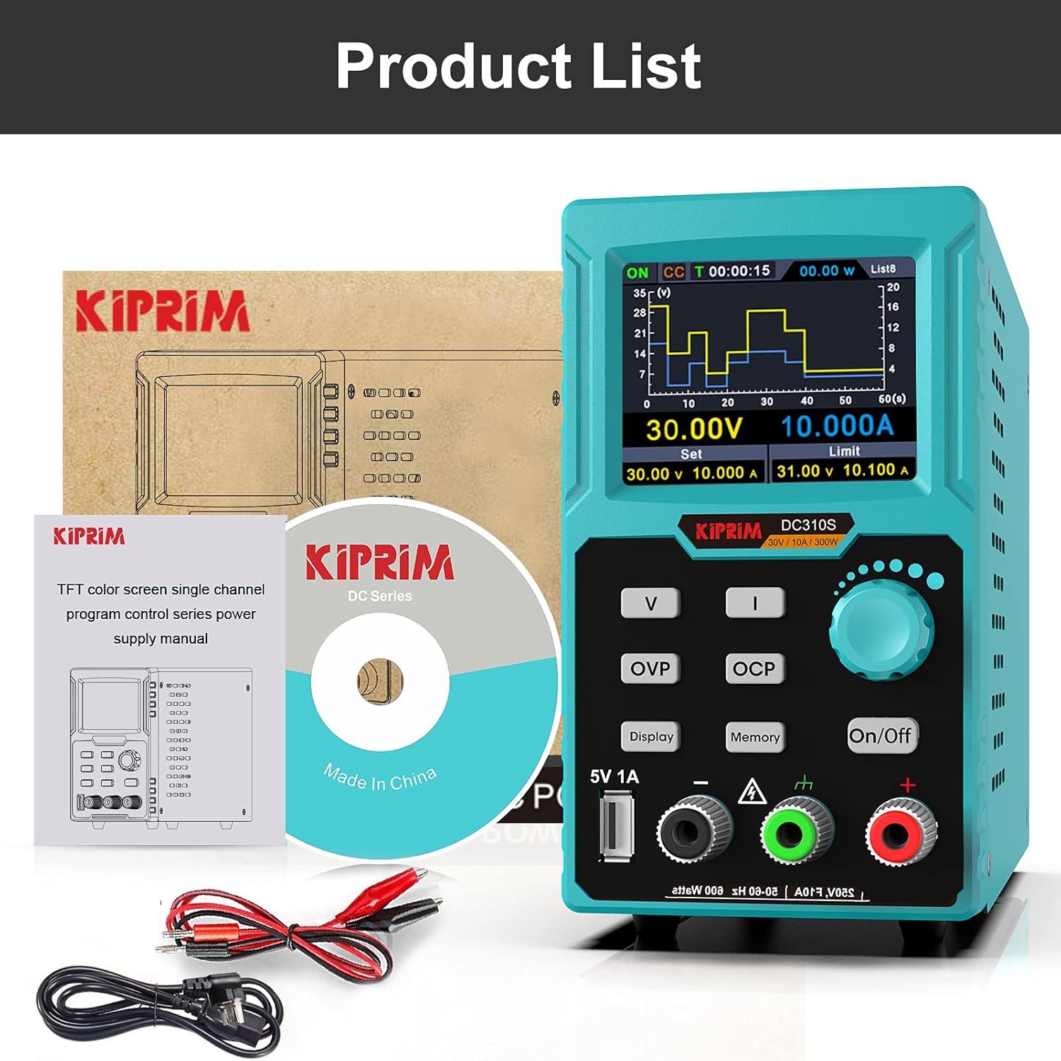 Kiprim Programmable DC Power Supply (0‑30 V, 0‑10 A) | PSU