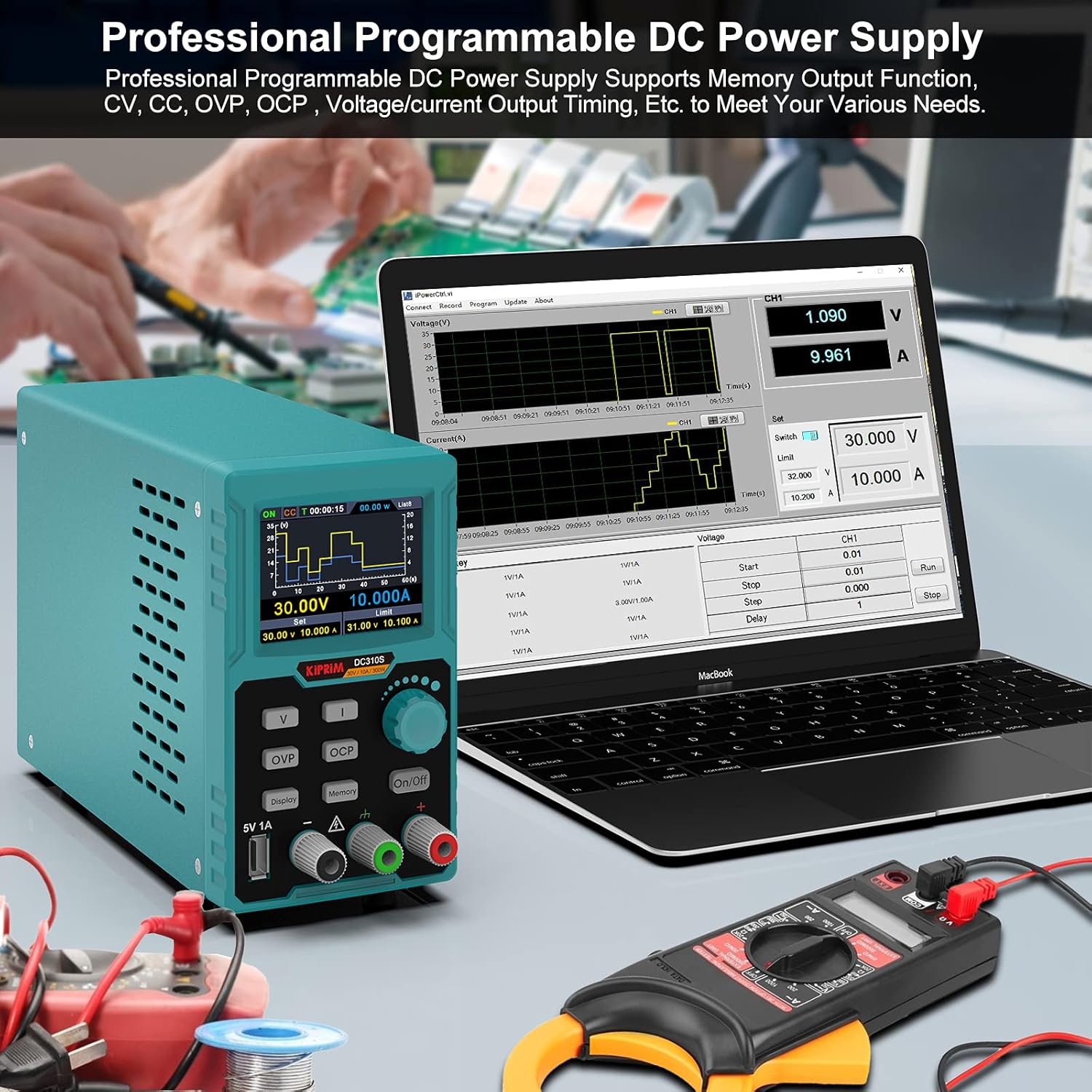 Kiprim Programmable DC Power Supply (0‑30 V, 0‑10 A) | PSU