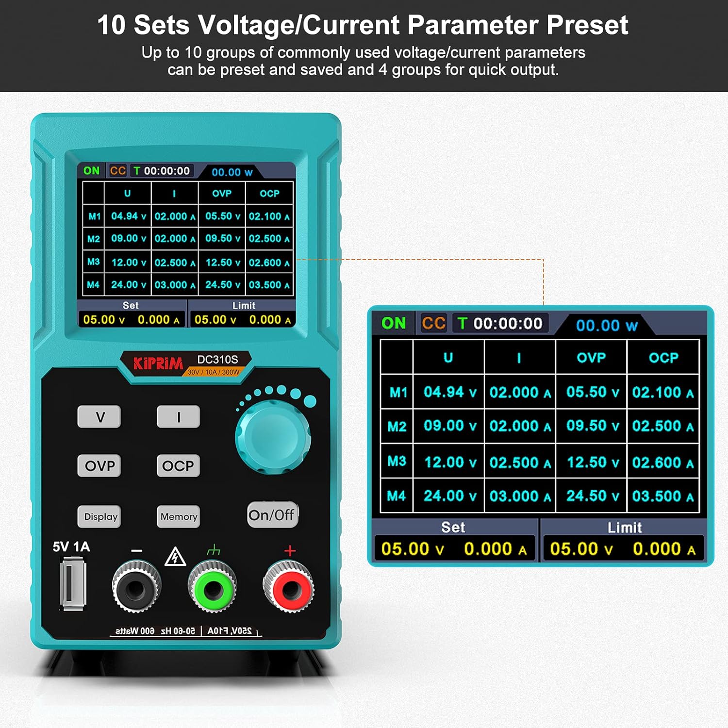 Kiprim Programmable DC Power Supply (0‑30 V, 0‑10 A) | PSU