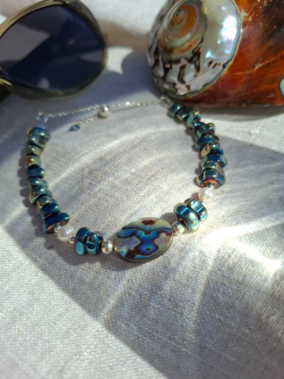 Mermaid's Dream: Abalone Shell & Hematite Bracelet