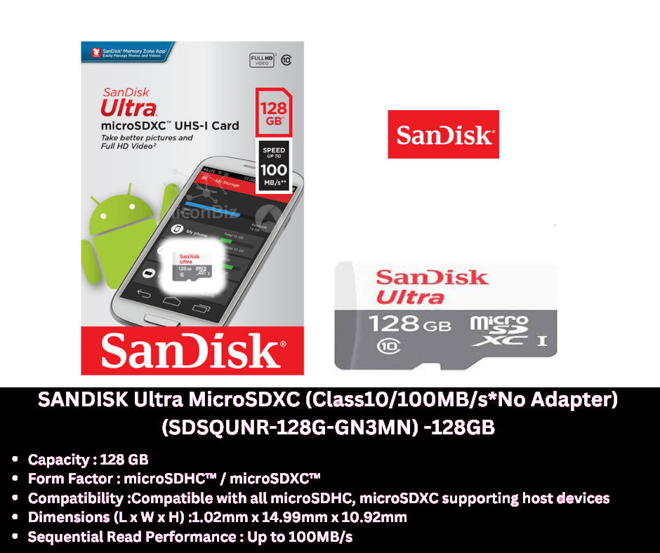 Micro SD card SanDisk 128GB | PC | Photo | Drones
