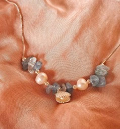 Ocean's Guardian: Aquamarine & Pearl-enclosed clam Bracelet
