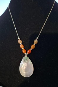Siren’s Sunrise: Carnelian & Mother of Pearl Necklace